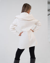 Cappotto bianco donna con cerniera