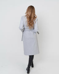 Cappotto donna grigio con cintura made in Italy