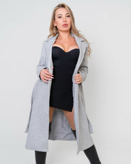 Cappotto donna bianco con cintura made in Italy