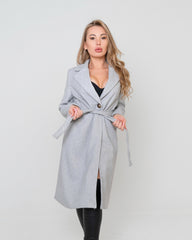 Cappotto donna bianco con cintura made in Italy