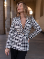 Giacca blazer donna a scacchi made in Italy