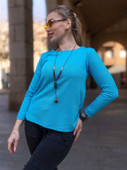 Maglione donna blu made in italy